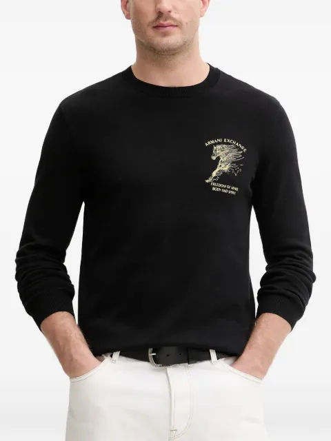 Armani Exchange graphic crew-neck sweatshirt Black XM002011AF11967