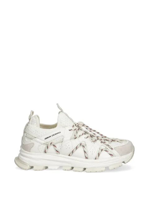 Armani Exchange lace-up panelled sneakers Neutrals XM002196AF21423