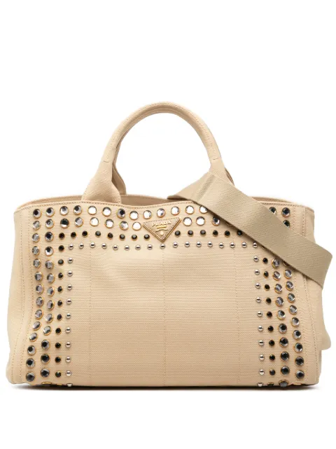 Prada Pre-Owned 2010-2025 Canvas Canapa Bijoux satchel Brown E7CZ6R538PAIHIW3