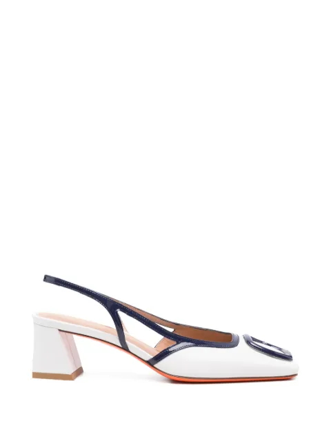 Santoni slingback-strap pumps White WDMN72096HA2NRTT