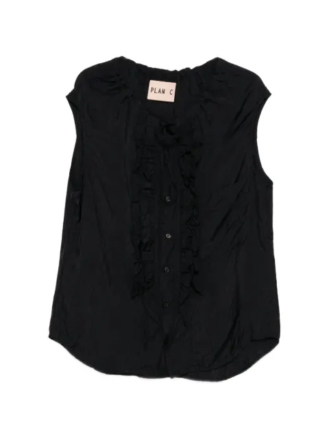 Plan C ruffled blouse Black TPCAH07N00TV038