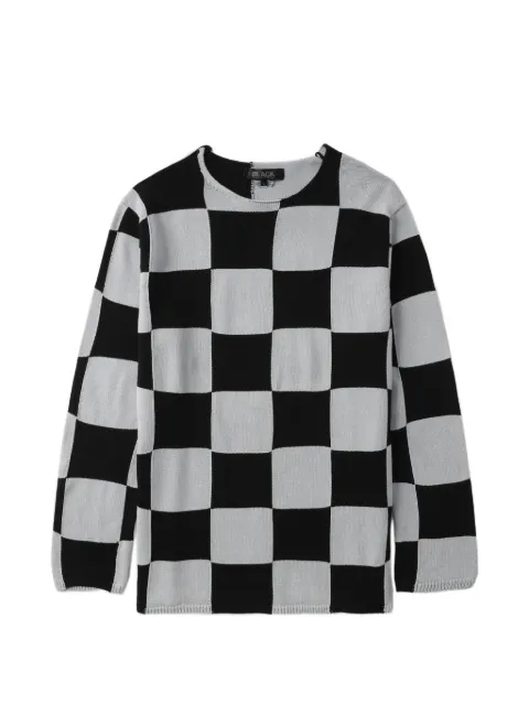 Black Comme Des Garçons checkerboard knitwear Black 1ON001