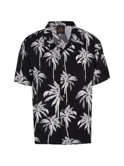 Mauna Kea palm-print shirt Black MKU142PT999