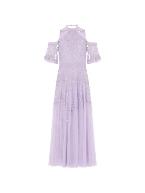 Needle & Thread scallop halterneck gown maxi dress Purple DGOS48RPS26LVD