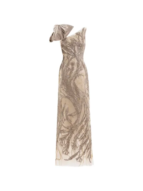 Saiid Kobeisy sequin-embroidered maxi dress Neutrals RTWFW2560