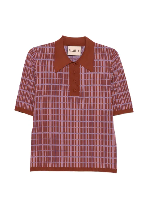 Plan C striped polo shirt Red PPCMG51J02FC001