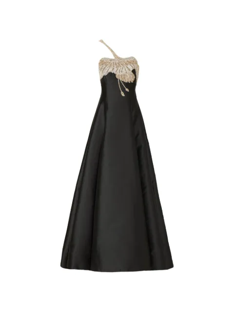 Costarellos Venezia crystal-appliqué gown Black FW2542