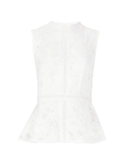 Costarellos Niva guipure lace top White PS2647