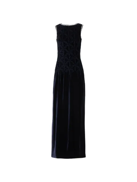 Costarellos Sidra smocked maxi dress Blue FW2545