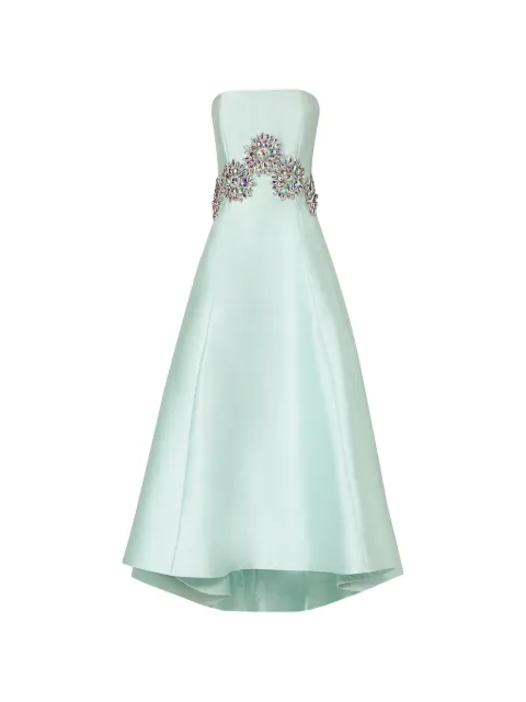 Costarellos Bria crystal-embellished strapless midi dress Green PS2670