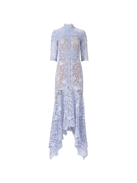 Costarellos Kalissa lace asymmetric dress Purple SS2159