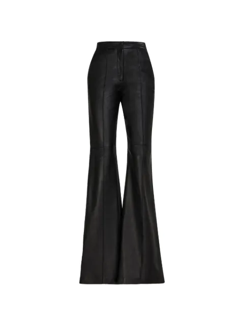 Costarellos Carmina front-seam wide-leg leather trousers Black FW2519