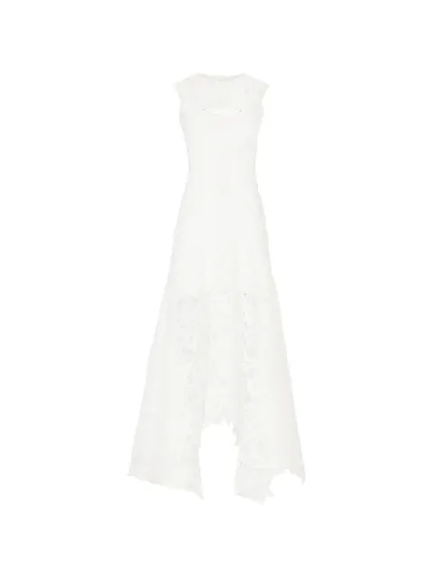 Costarellos Janica lace asymmetric dress White PS2645