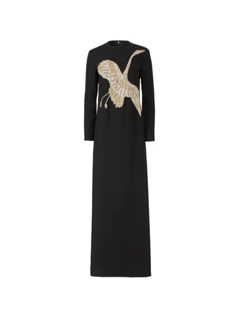 Costarellos Nadine beaded-applique maxi dress Black FW2535
