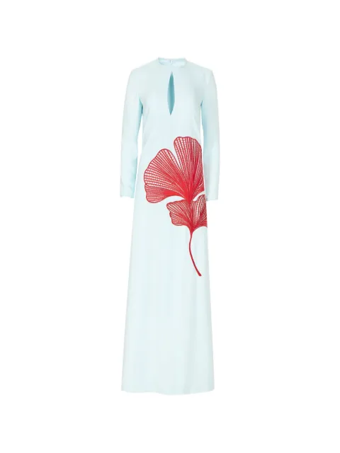 Costarellos Adeline keyhole floral-embroidered maxi dress Blue PF2550