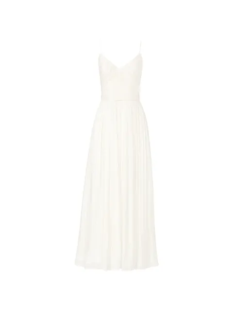 Costarellos Fayla draped pleated maxi dress Neutrals PS2617