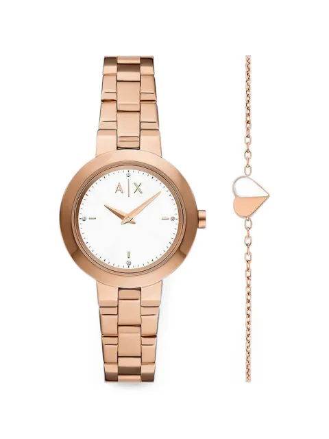 Armani Exchange crystal indexes 36mm watch White AX7175