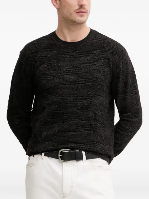 Armani Exchange textured knit sweater Black XM001976AF11966