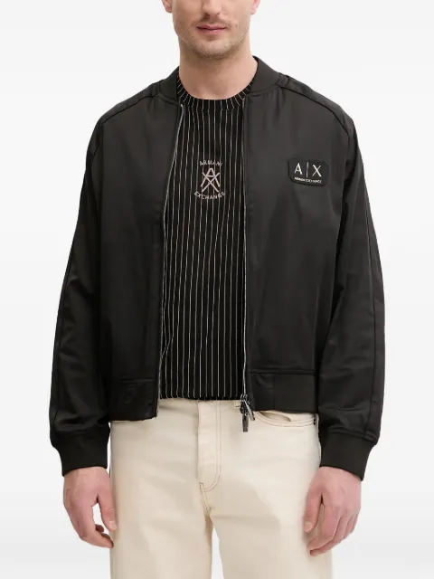 Armani Exchange logo-patch bomber jacket Black XM001836AF20535