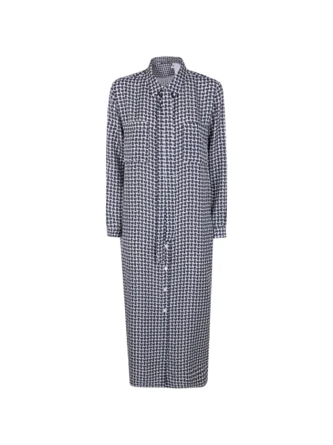 Laura Urbinati buttoned printed silk dress White E6V04TC