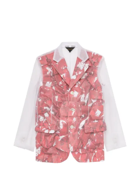 Comme Des Garçons printed sheer blazer White GOJ0370511