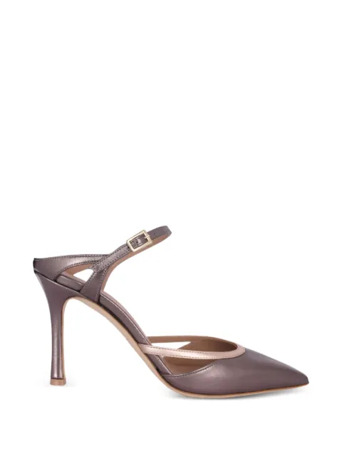 Malone Souliers Yola pointed leather mules Brown YOLA906
