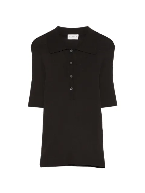 P.A.R.O.S.H. buttoned knitted polo shirt Brown D540962CIPRIA26