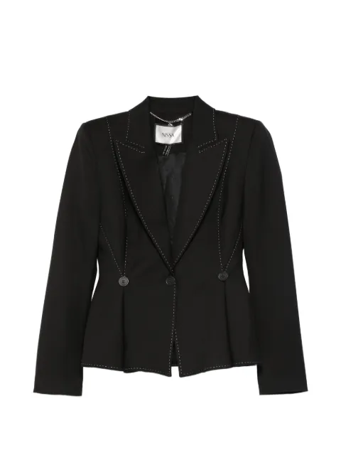 NISSA topstitching buttoned jacket Black S1356