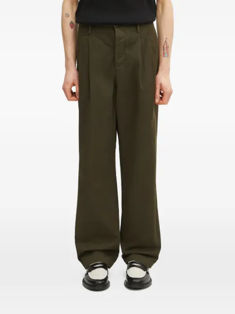 C.P. Company pleated straight-leg trousers Green 20CMPA136A110458G683
