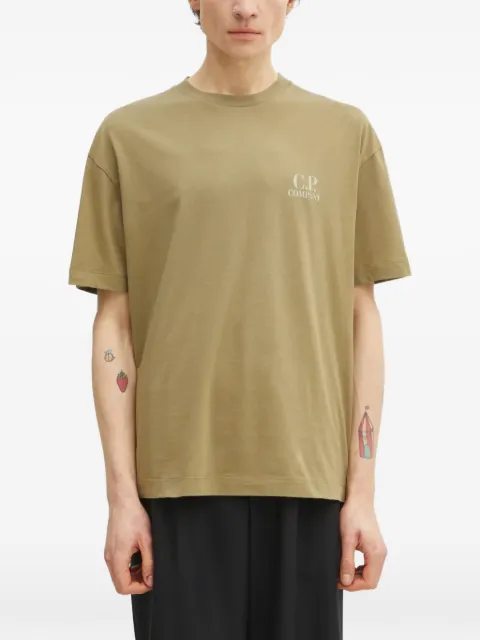C.P. Company logo-detail T-shirt Green 20CMTS086A005100W644