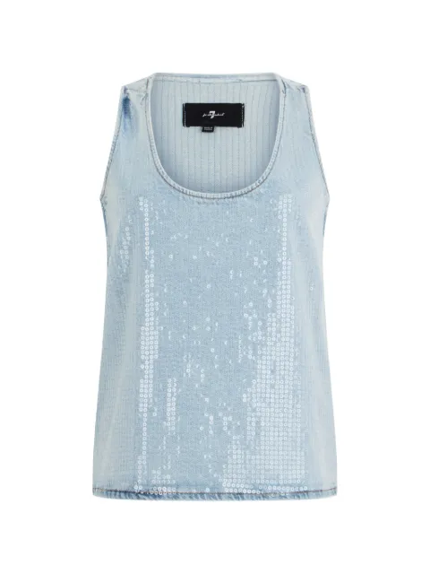 7 For All Mankind sequin-embellished top Blue 7U5FPC10
