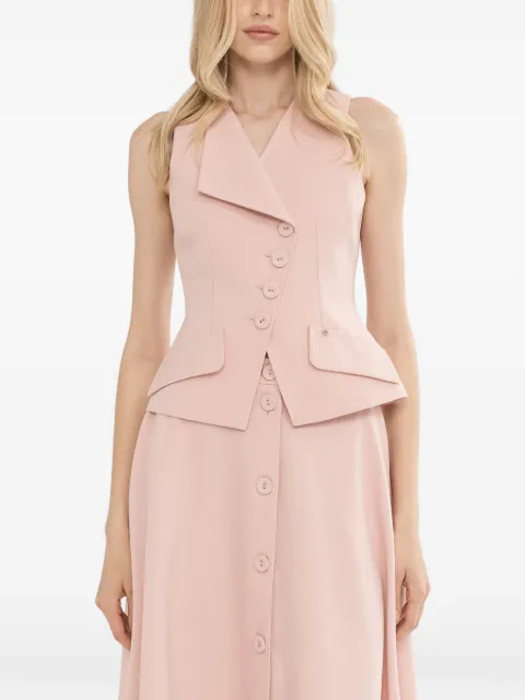 NISSA button tailored vest Pink V16461