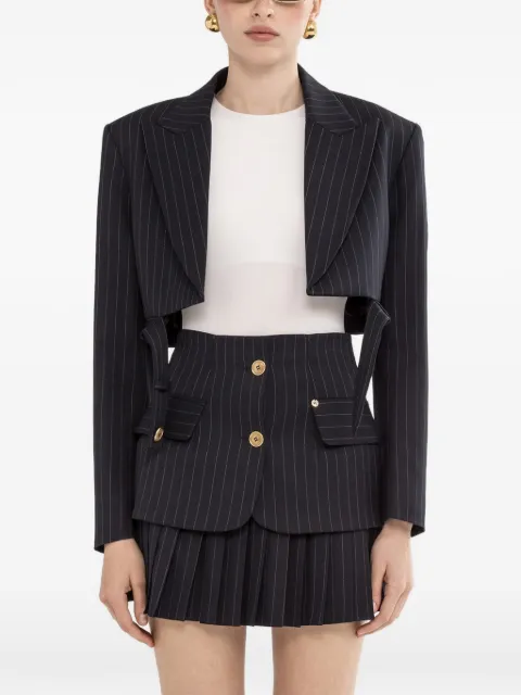 NISSA pinstripe cropped blazer Blue S16424