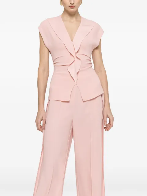 NISSA ruffle-detail crepe top Pink TOP1358