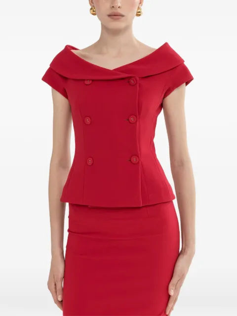 NISSA off-shoulder fitted blazer Red S1345RED