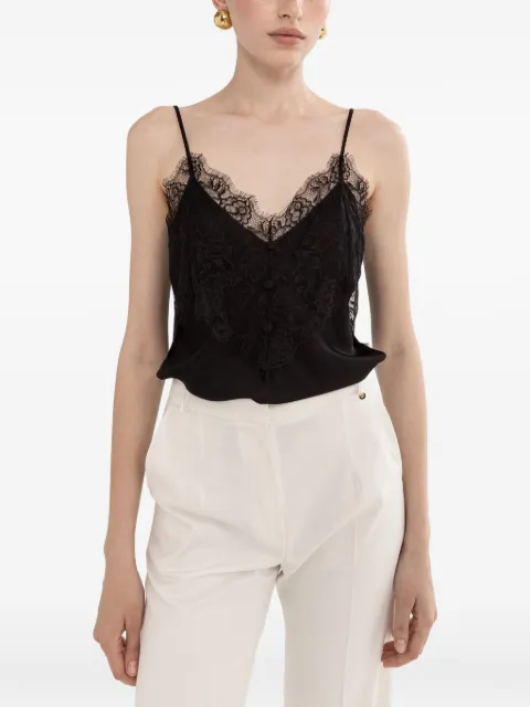 NISSA lace panel blouse Black TOP16478