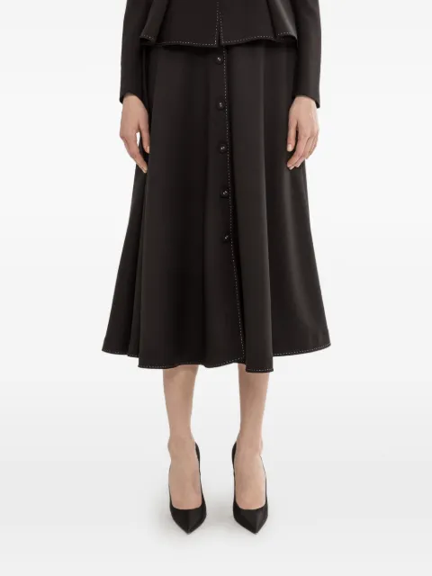 NISSA button detail midi skirt Black F16434BLACK