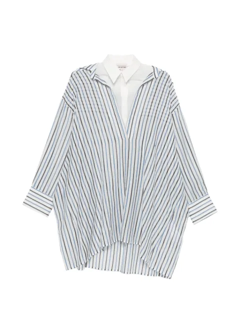 Semicouture striped V-neck shirt White Y6SK62