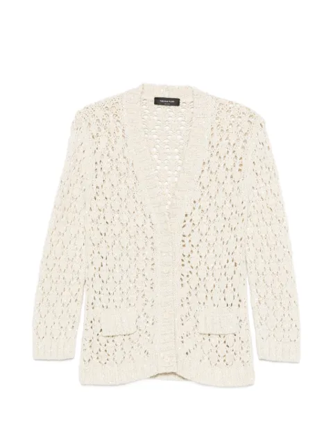 Fabiana Filippi openwork patch-pocket cardigan Neutrals MAD276F559M102VR1