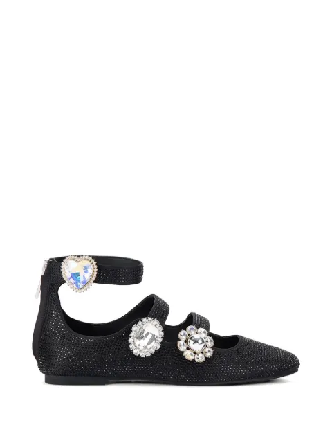 Kurt Geiger London Ornate Gladiator embellished ballet flats Black 5384600069