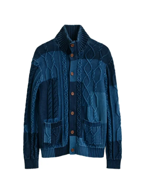 Gant cable-knit patchwork cardigan Blue 8050305