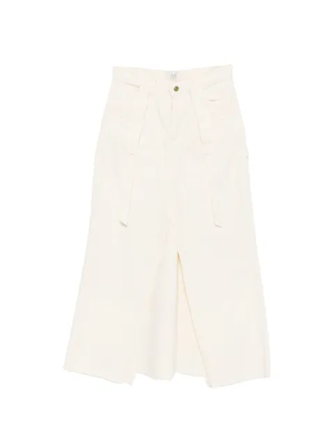 A.N.G.E.L.O. Vintage Upcycling upcycled front-slit skirt White AU250ANF