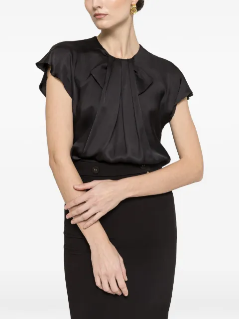NISSA pleat detail top Black TOP16490BLACK