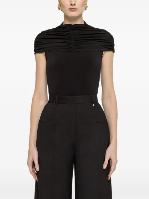 NISSA ruched bodysuit Black BODY16542