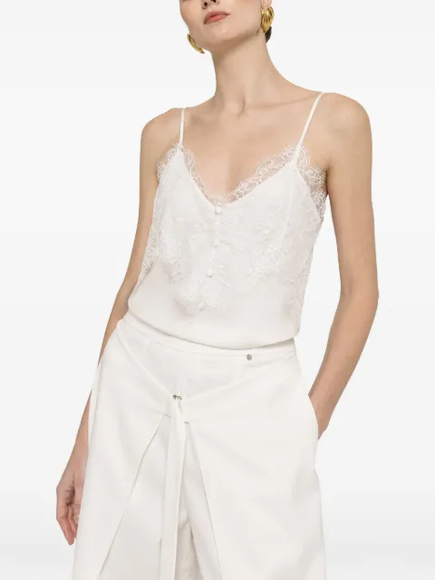 NISSA lace-panel viscose top White TOP16478