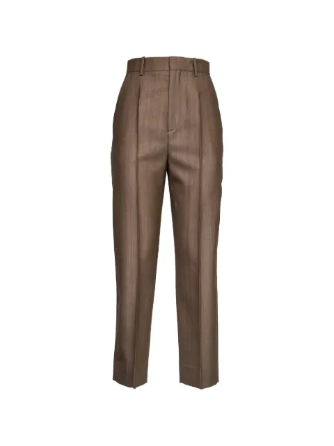 Victoria Beckham pressed-crease tailored trousers Brown 1226WTR005125C