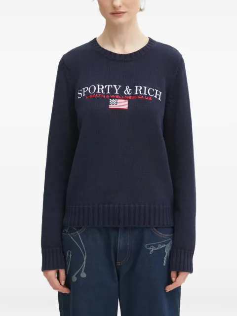 Sporty & Rich crew-neck long-sleeve sweater Blue WS06563178BL106