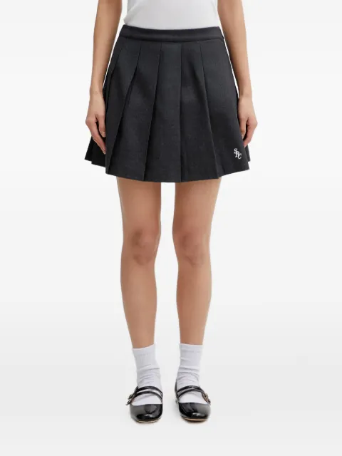 Sporty & Rich pleated embroidery mini skirt Grey SK02266302GY11