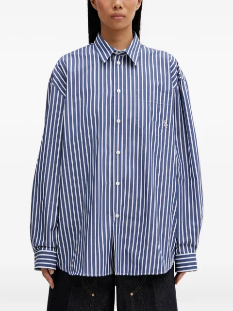 Sporty & Rich striped chest-pocket shirt Blue SI00663302ST09