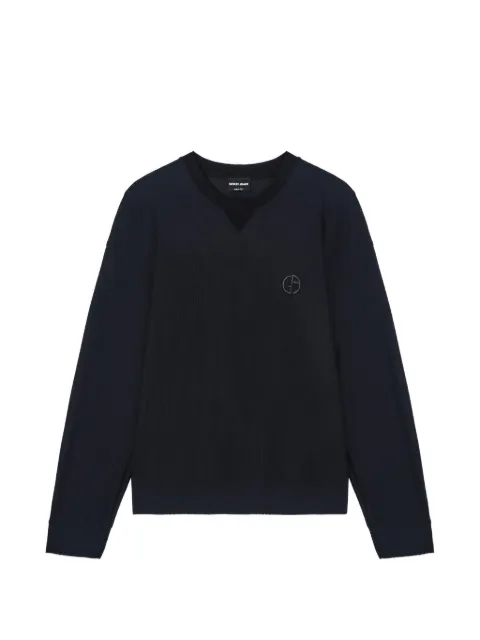 Giorgio Armani textured logo sweater Black GM003056TE10045